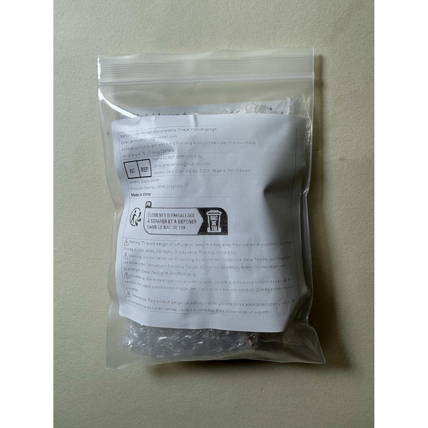 Soporte de Aretes Acrílico GemeShou 3 Piezas L Transparente