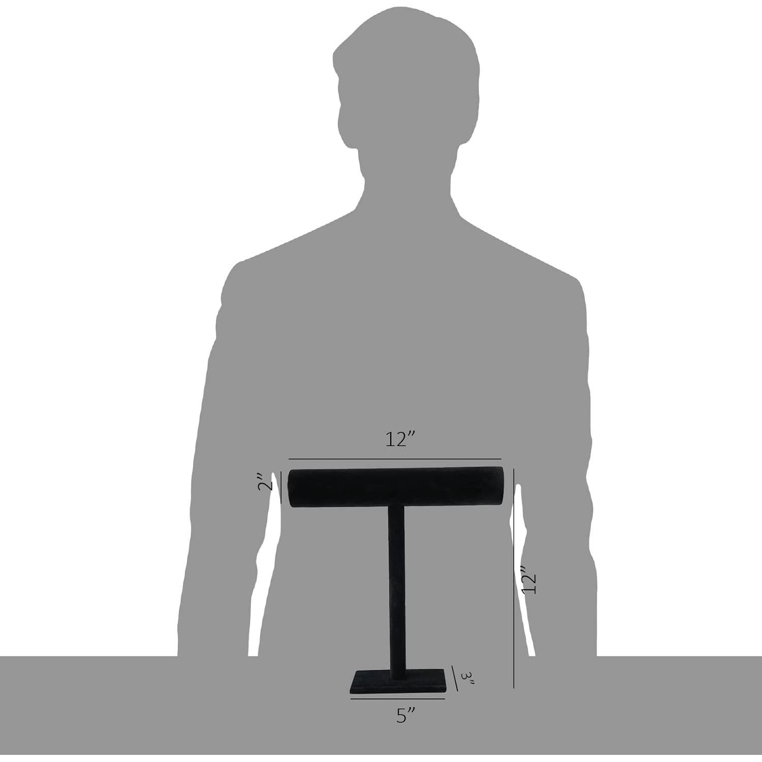 Soporte para Collar T-Bar G Ganen de Terciopelo Negro 30.48 cm