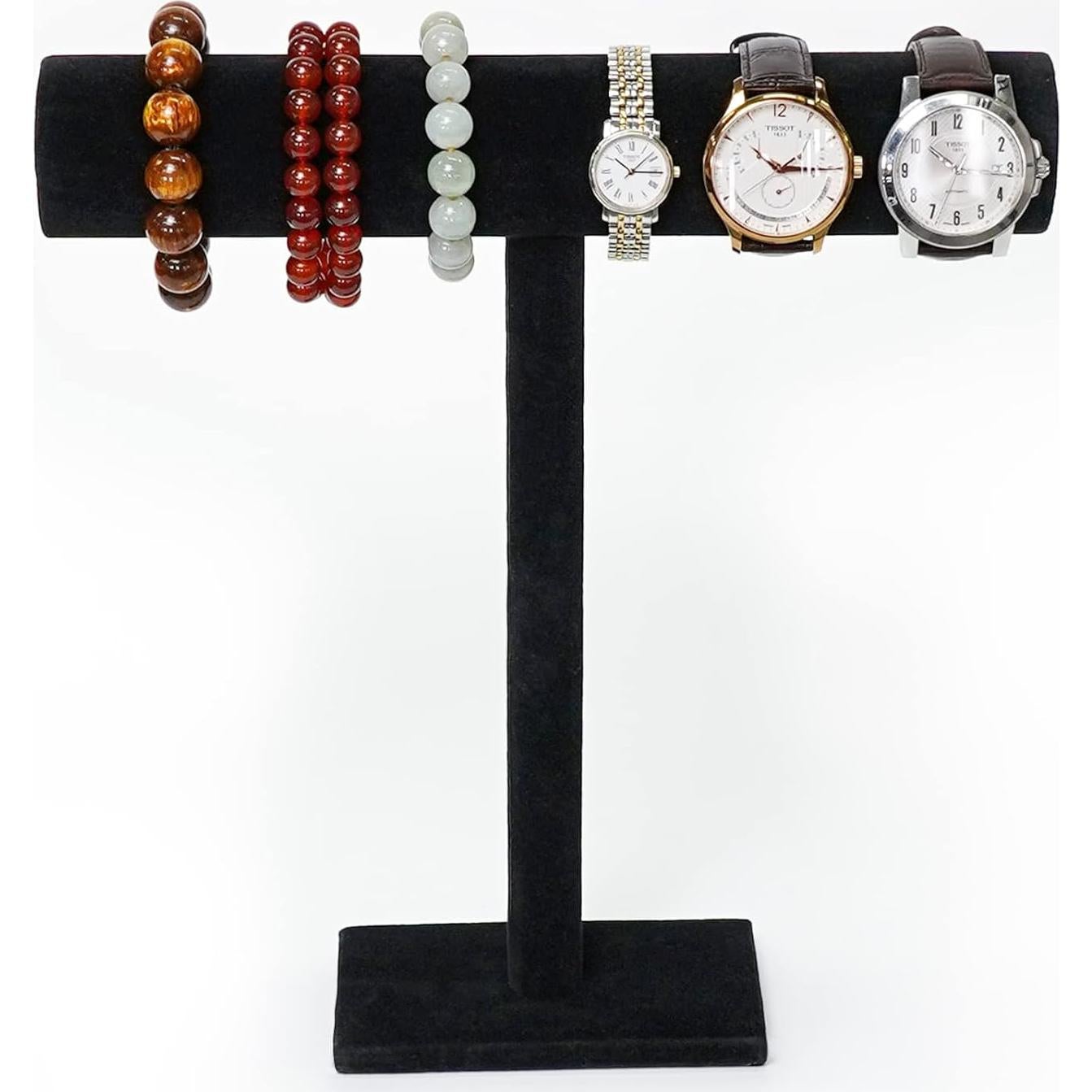 Soporte para Collar T-Bar G Ganen de Terciopelo Negro 30.48 cm