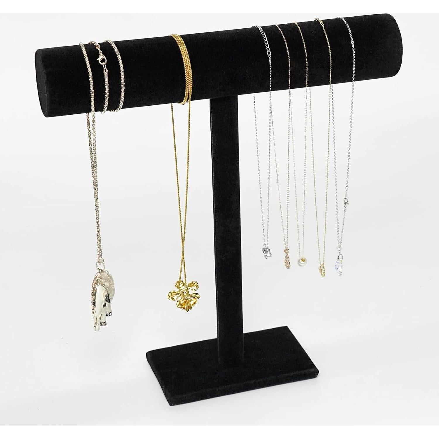 Soporte para Collar T-Bar G Ganen de Terciopelo Negro 30.48 cm