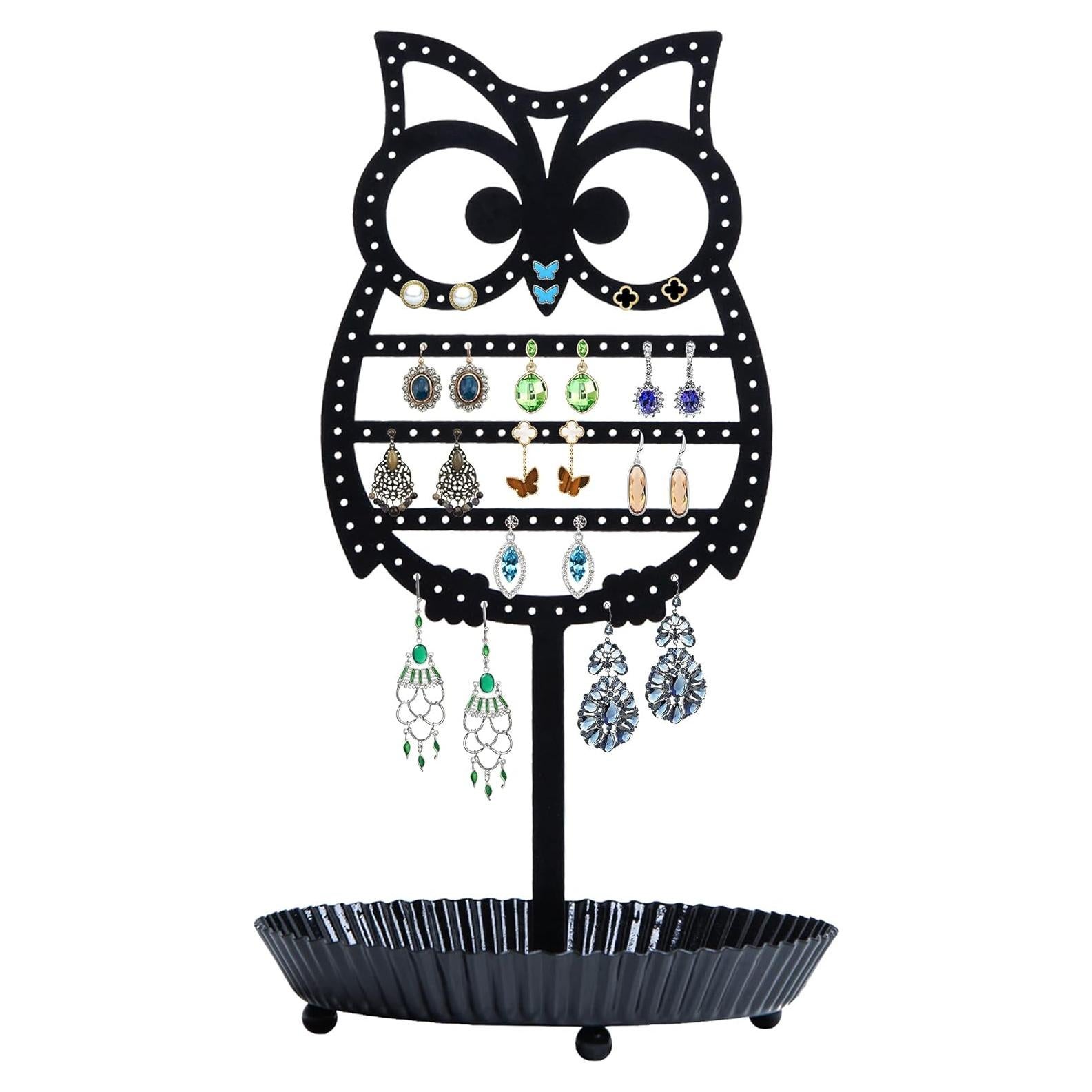 Soporte para Pendientes NIKKY HOME Árbol de Metal Negro 134 Agujeros