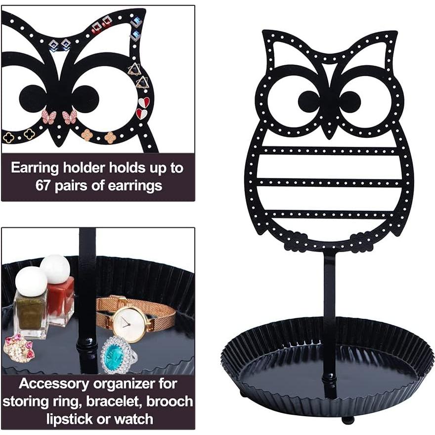 Soporte para Pendientes NIKKY HOME Árbol de Metal Negro 134 Agujeros