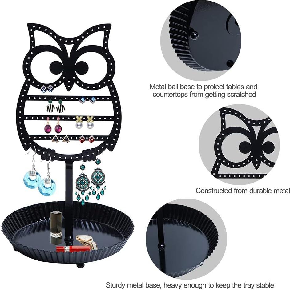 Soporte para Pendientes NIKKY HOME Árbol de Metal Negro 134 Agujeros