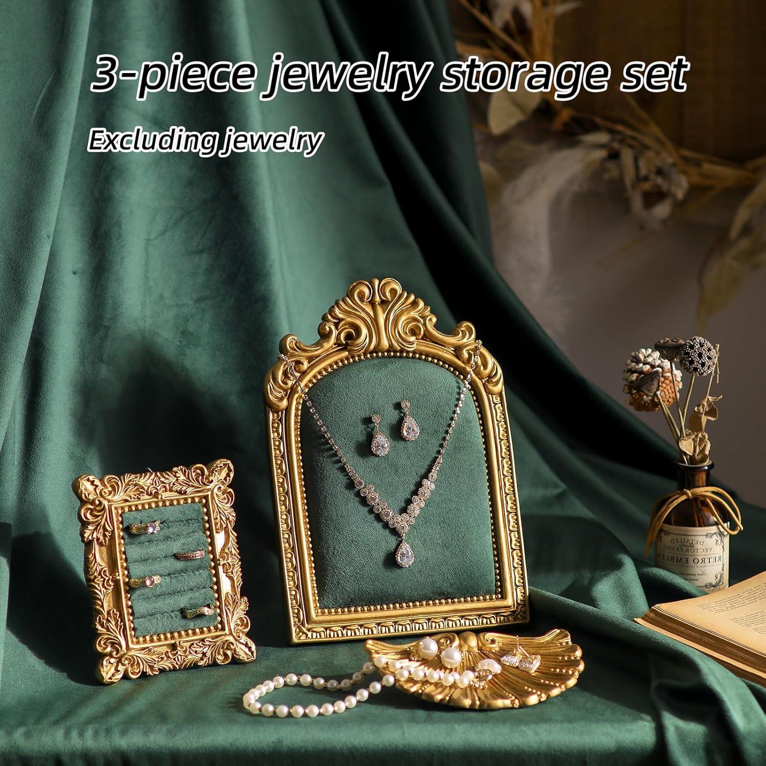 Juego de exhibición de joyería Aboacent 3 piezas vintage