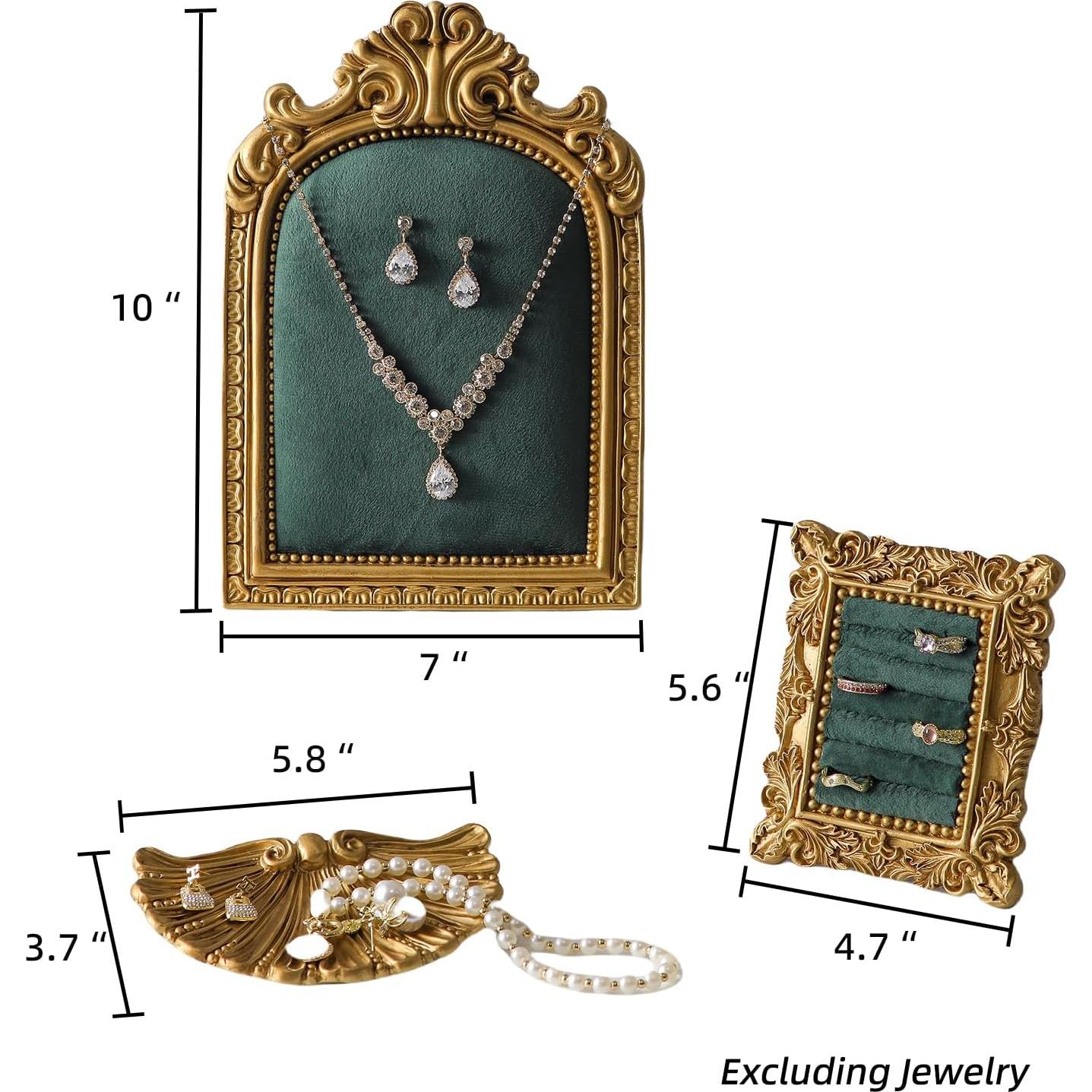 Juego de exhibición de joyería Aboacent 3 piezas vintage