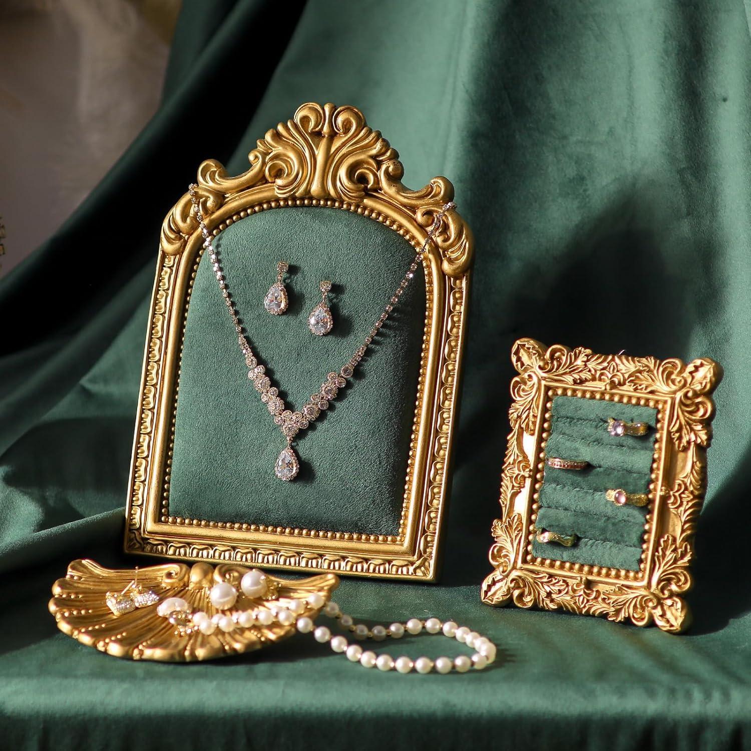 Juego de exhibición de joyería Aboacent 3 piezas vintage