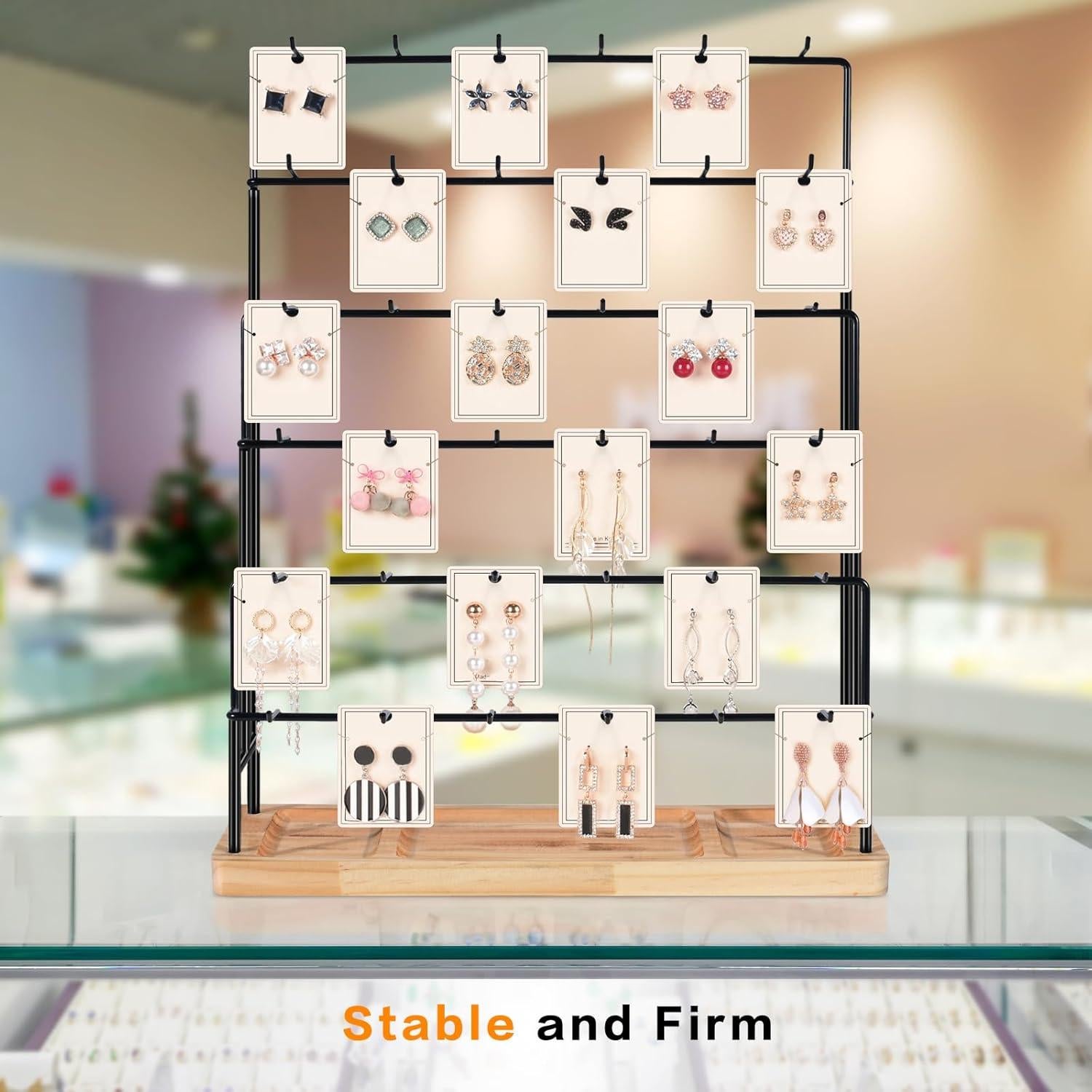 Exhibidor de Joyería AJINGSHANG 36 Ganchos 48 cm Madera Clara