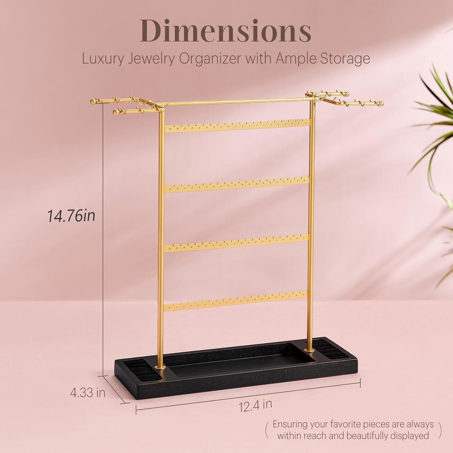 Organizador de Joyería Pinzoveco, Soporte 4 Niveles para Pendientes