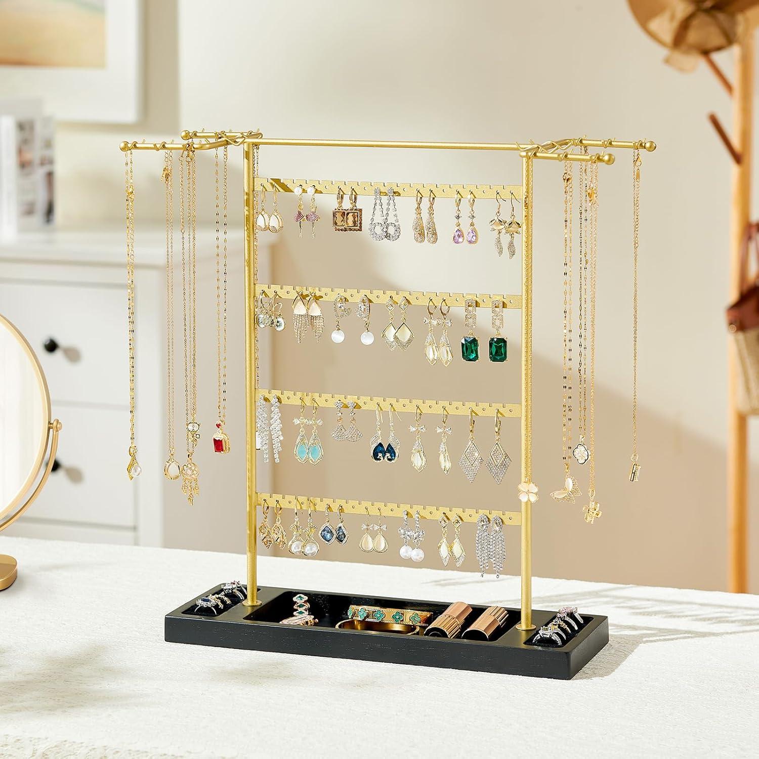 Organizador de Joyería Pinzoveco, Soporte 4 Niveles para Pendientes