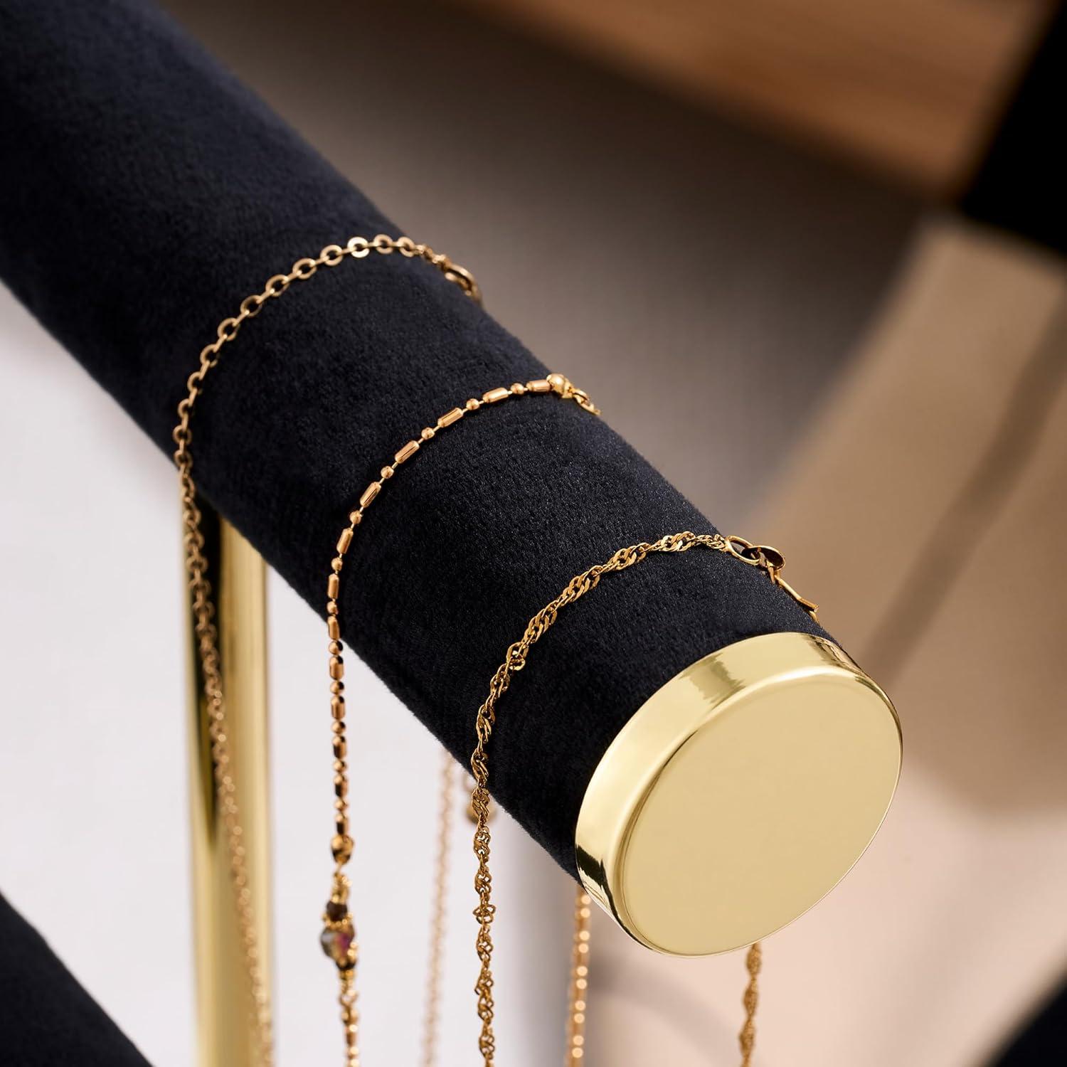 Soporte Organizador de Joyería Josmimic de Terciopelo Negro