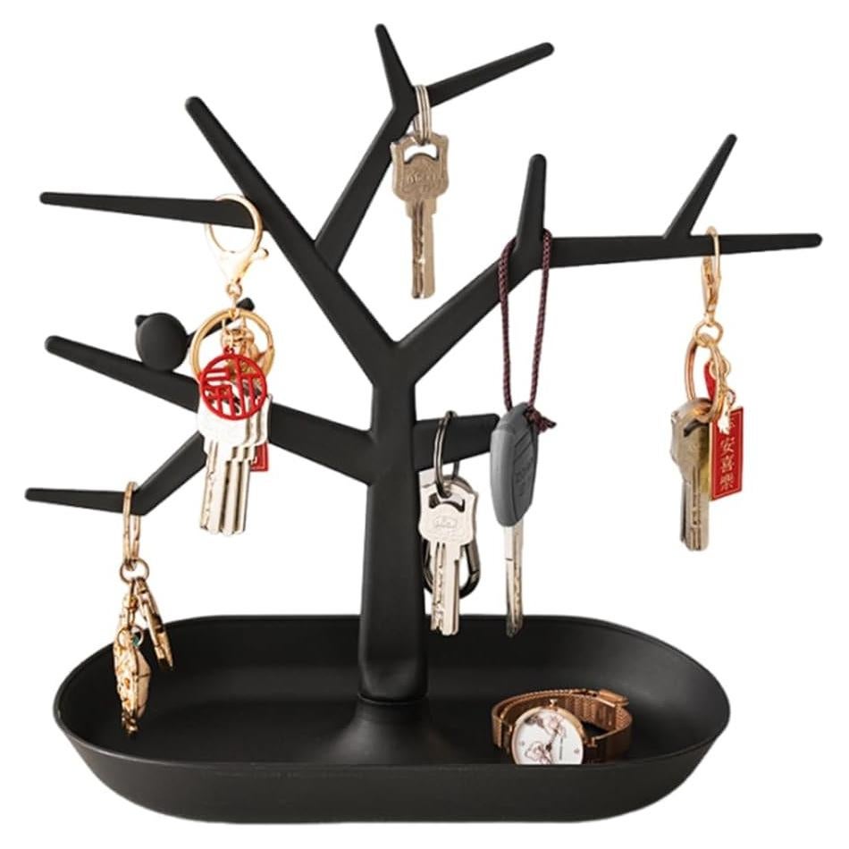 Soporte para llaves y joyas OULIGET en forma de árbol negro