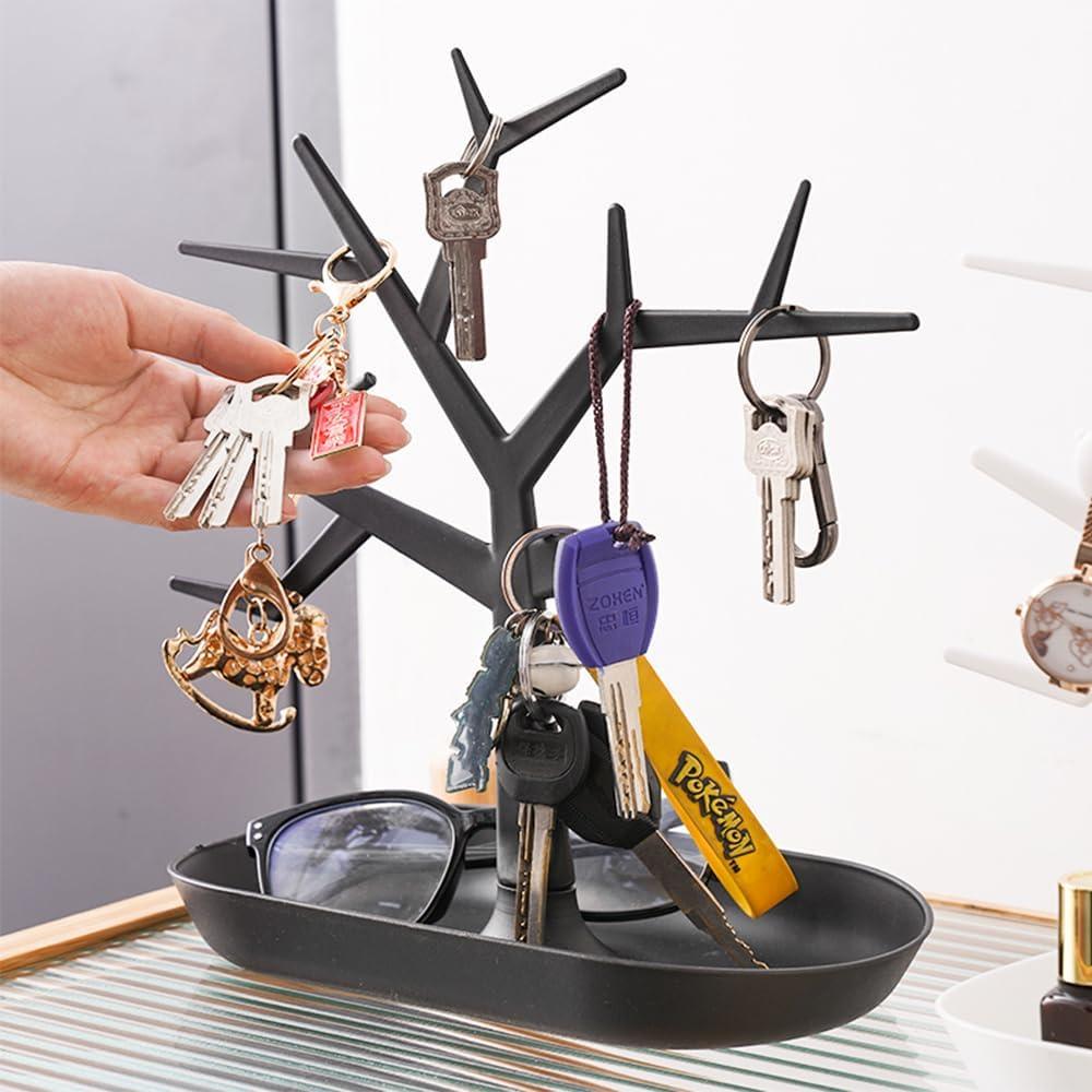 Soporte para llaves y joyas OULIGET en forma de árbol negro