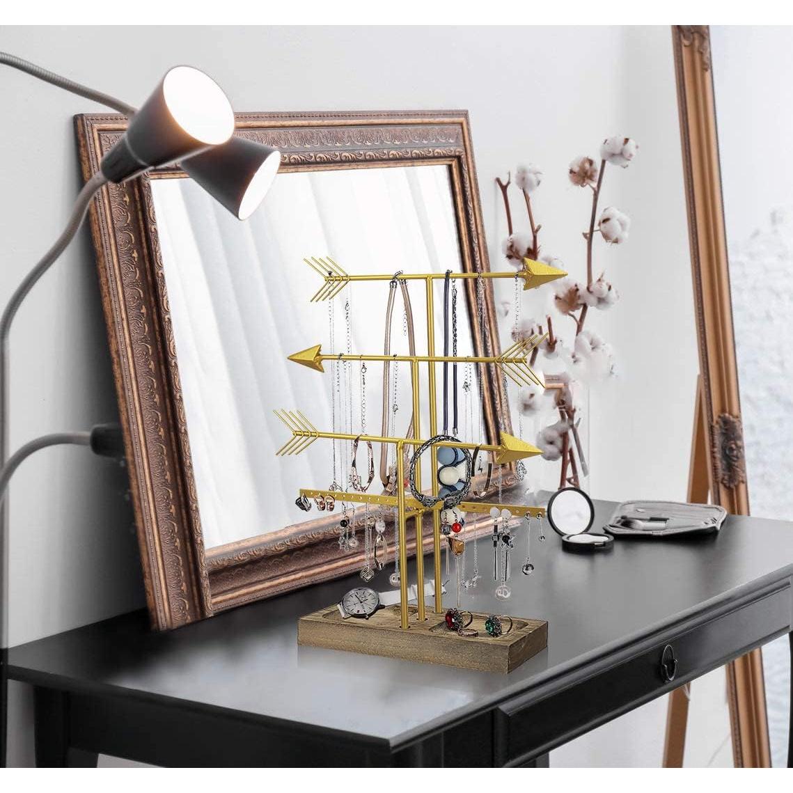 Soporte Organizador de Joyería Urban Deco Flecha Dorado 4 Niveles