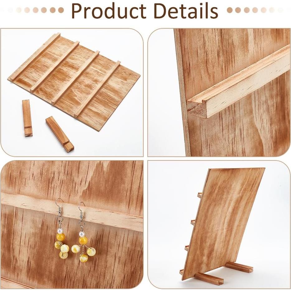 Soporte de Exhibición de Joyería PH PandaHall 4 Niveles Madera