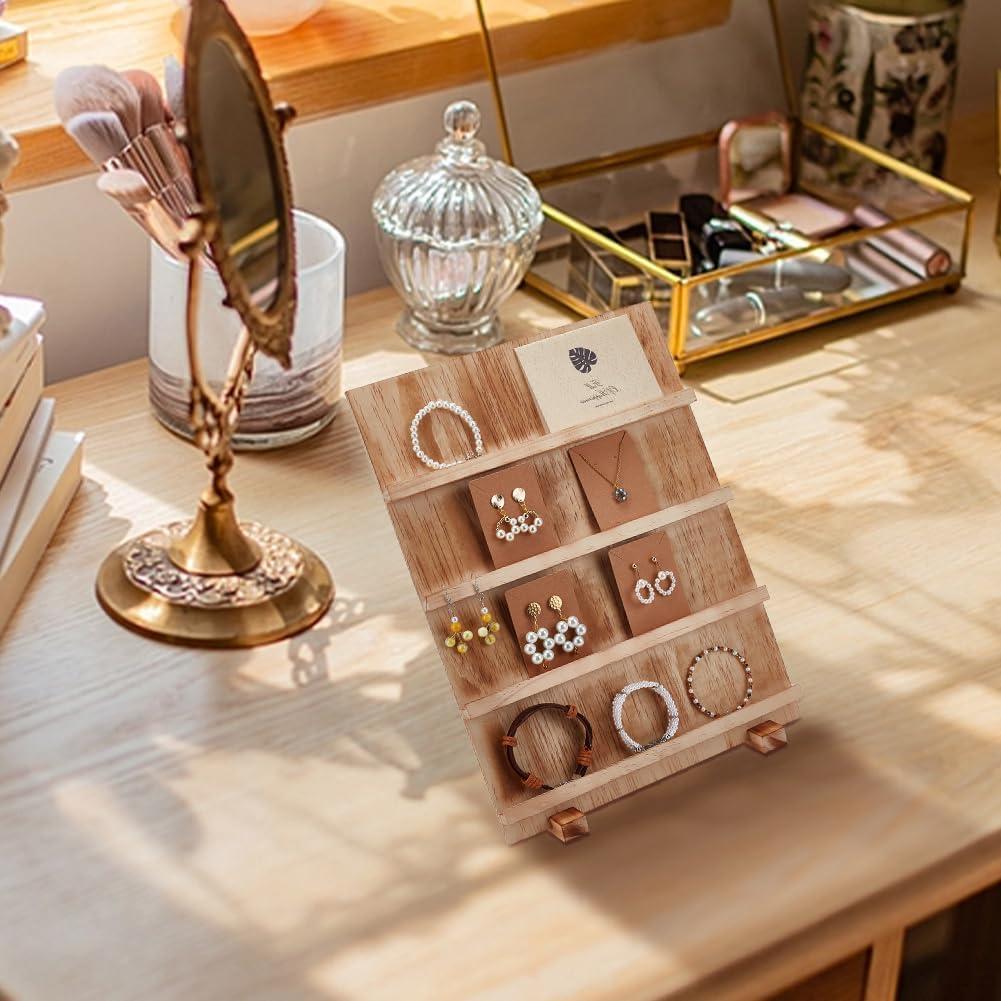 Soporte de Exhibición de Joyería PH PandaHall 4 Niveles Madera
