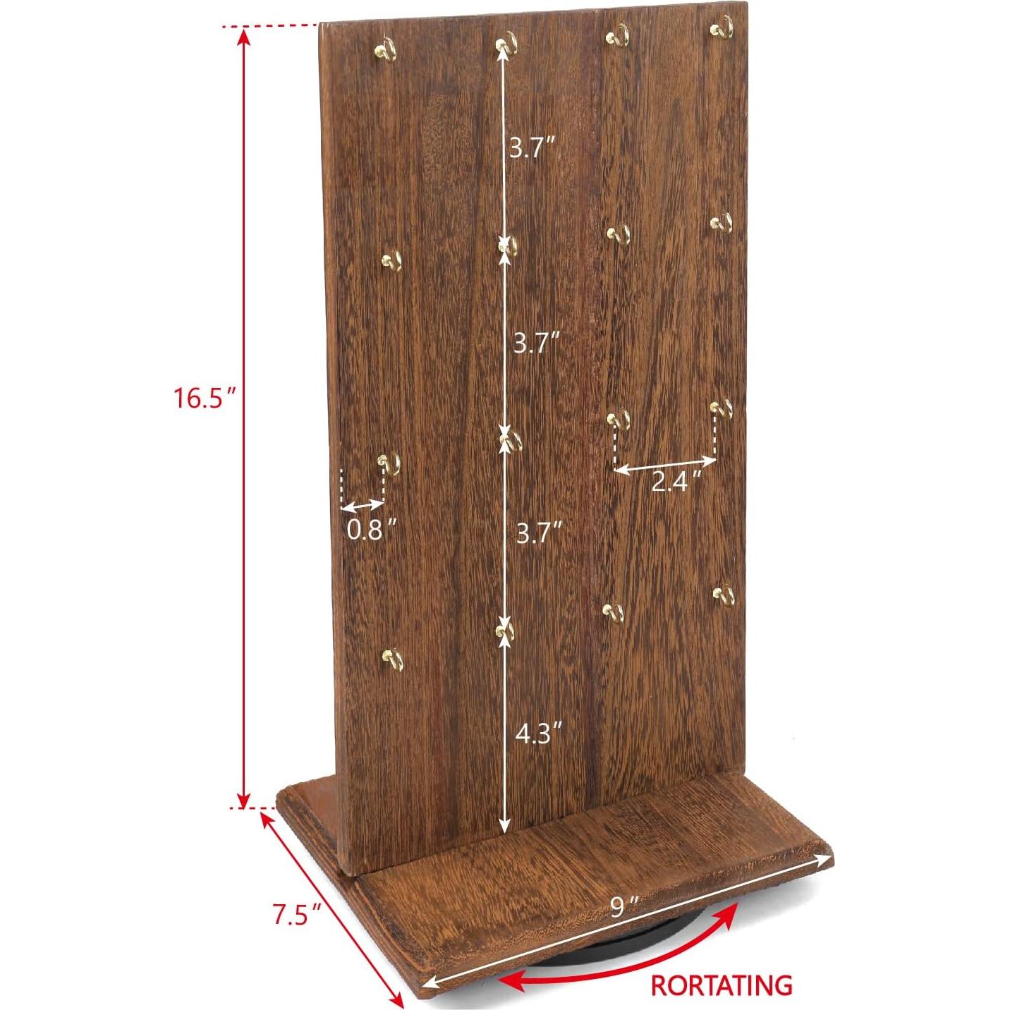 Soporte giratorio de joyas Ikee Design madera 22.86x19.05x41.91 cm