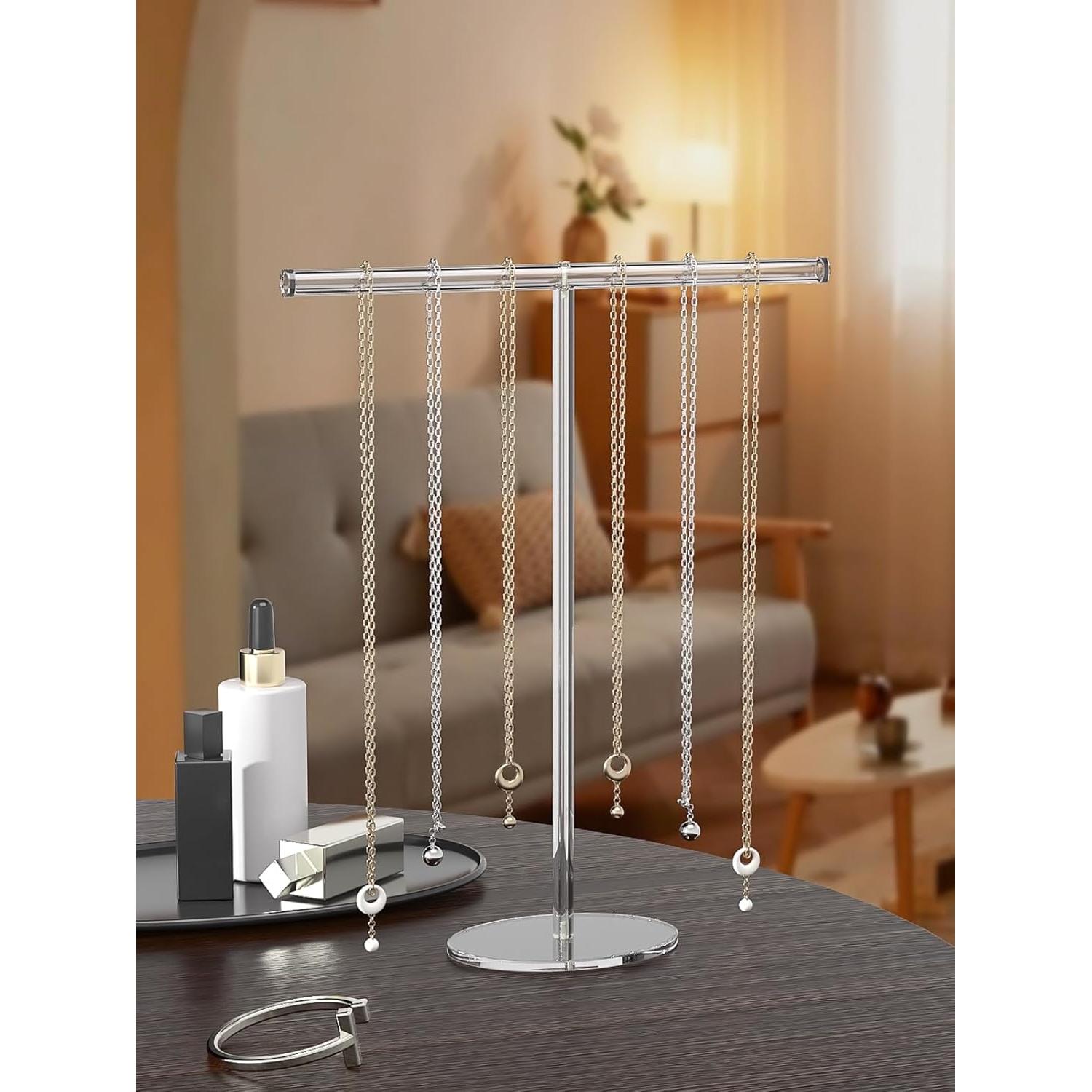 Organizador de Joyería Acrílico Adugay 1 Nivel Plata 12 Compartimentos