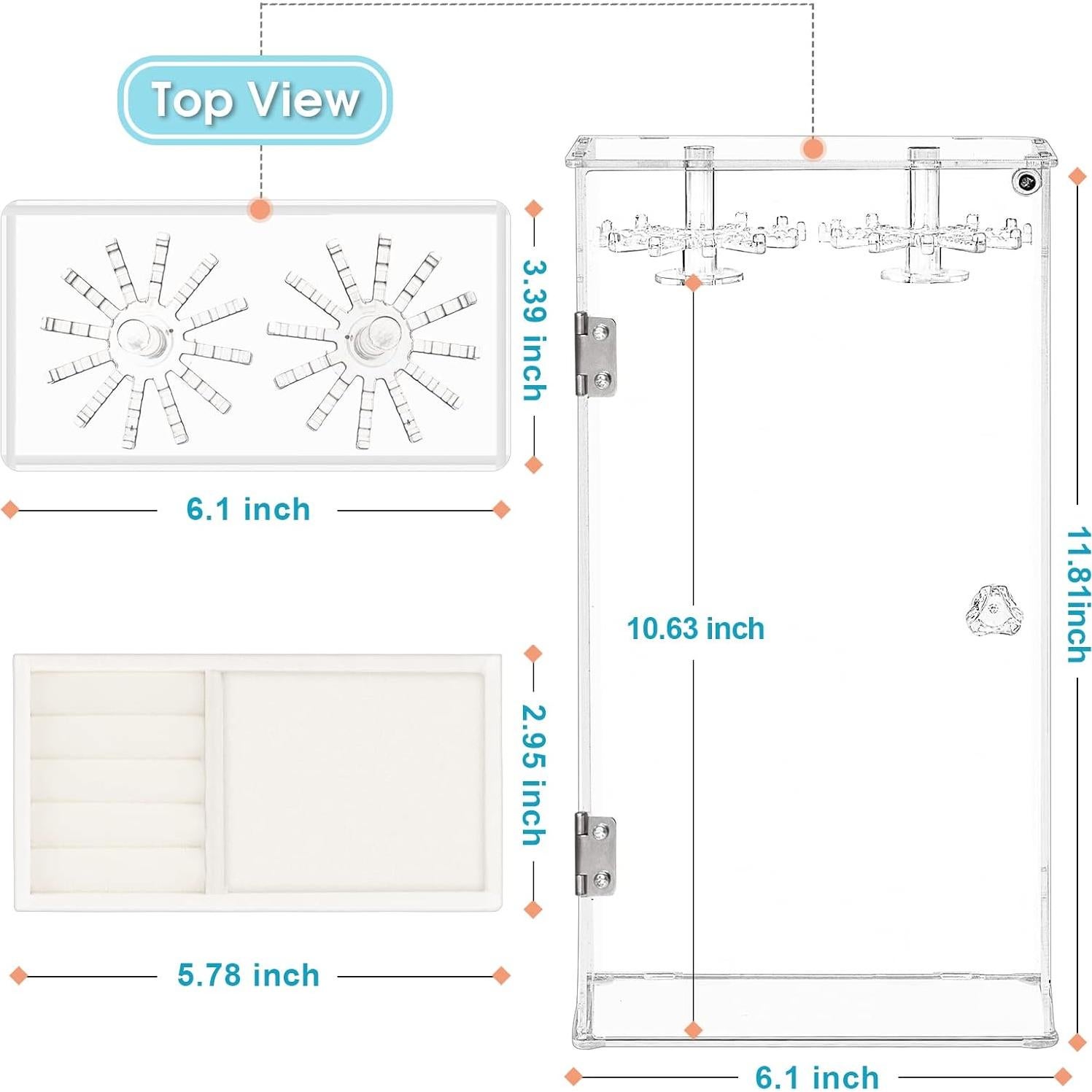 Soporte para Collares Acrílico Cirhy con Bandeja de Terciopelo