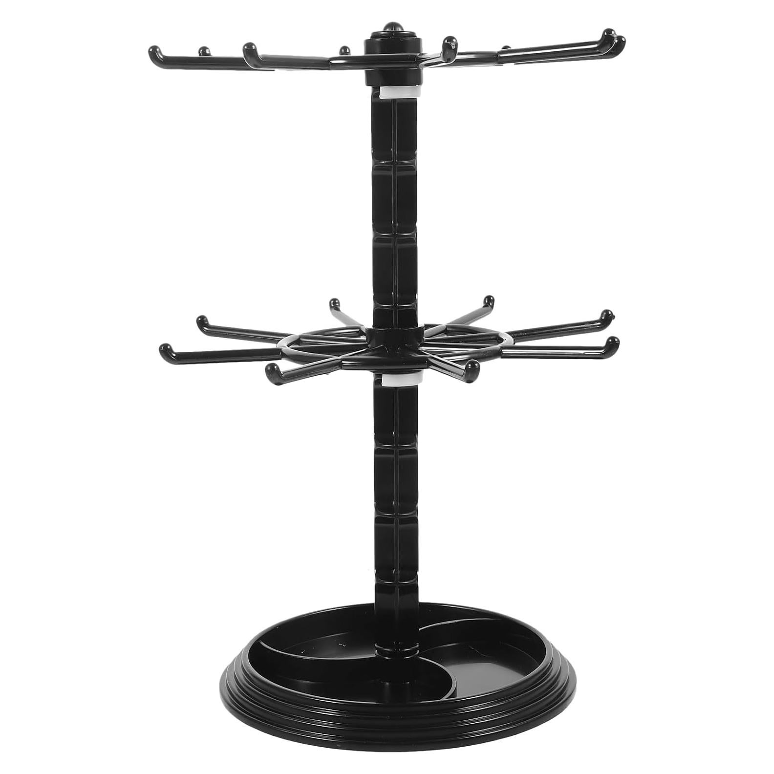 Soporte de Joyería Rotativo AOKWAWALIY Negro 30x20.5cm