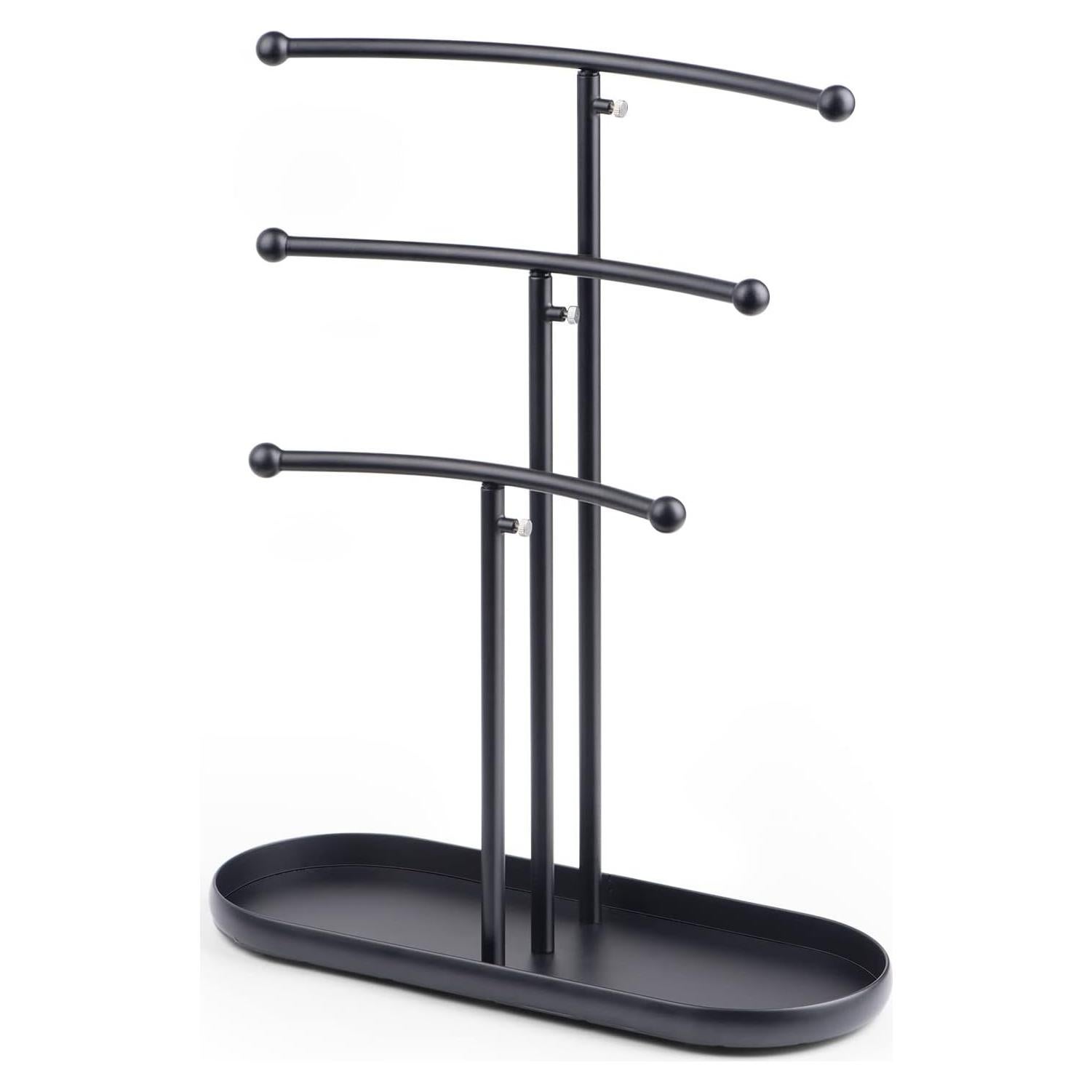 Organizador de Joyería SZQINJI, Soporte de Metal Ajustable 3 Niveles