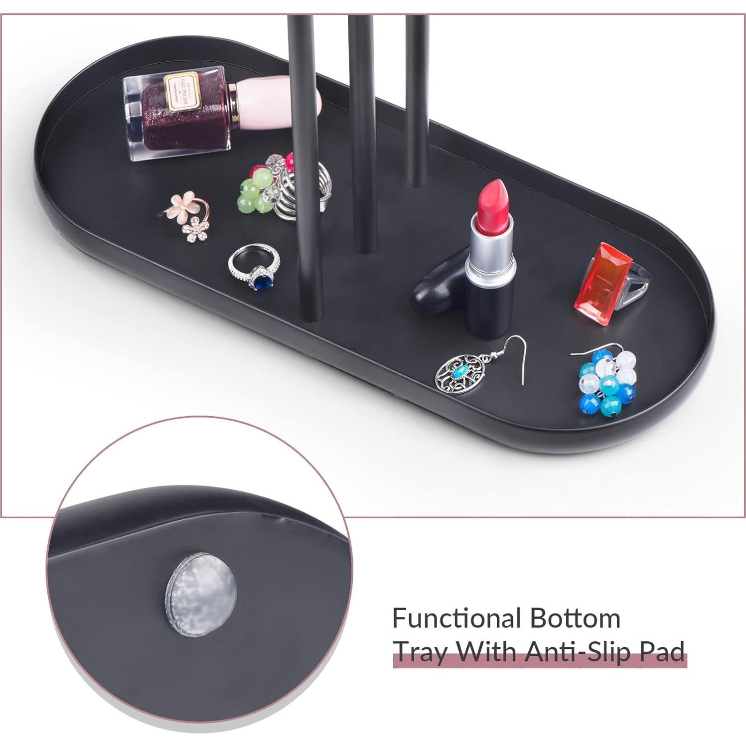 Organizador de Joyería SZQINJI, Soporte de Metal Ajustable 3 Niveles