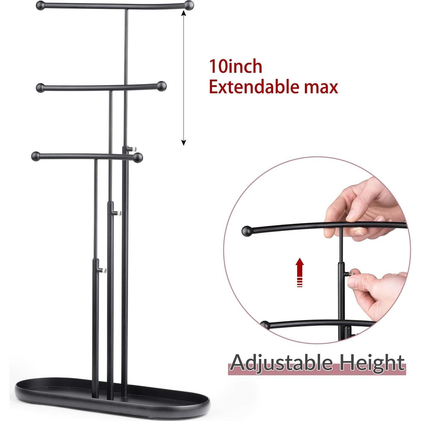 Organizador de Joyería SZQINJI, Soporte de Metal Ajustable 3 Niveles