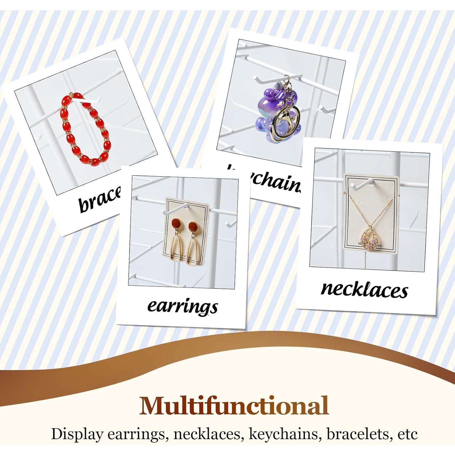 Soporte de Aretes Rotatorio 360 Yoimori Metal Blanco 48 Ganchos