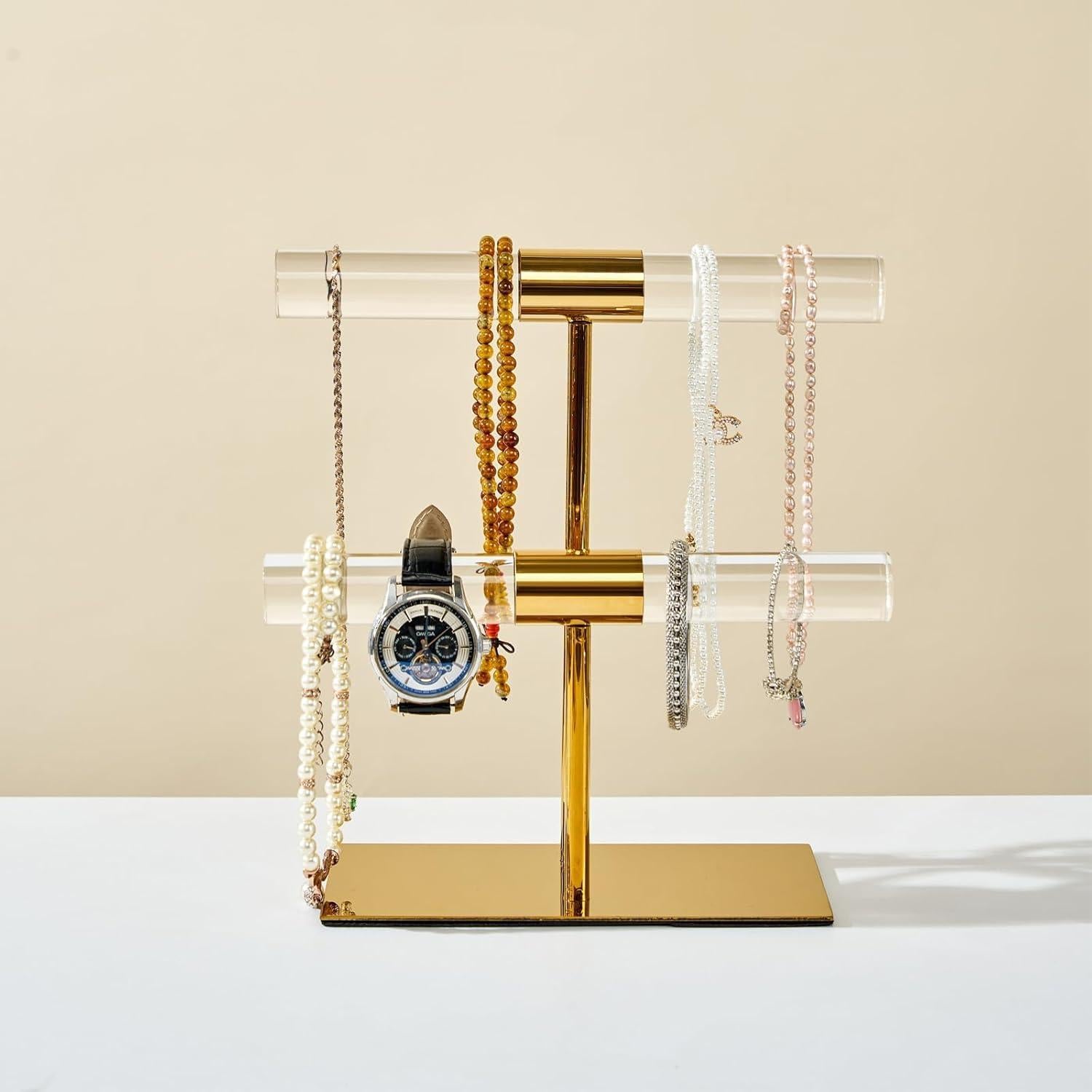 Soporte de Exhibición de Joyería CHANJEYION 2 Niveles Acrílico