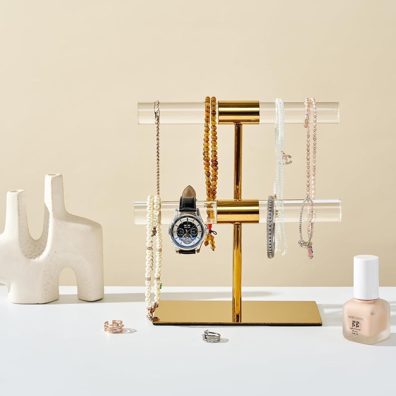 Soporte de Exhibición de Joyería CHANJEYION 2 Niveles Acrílico