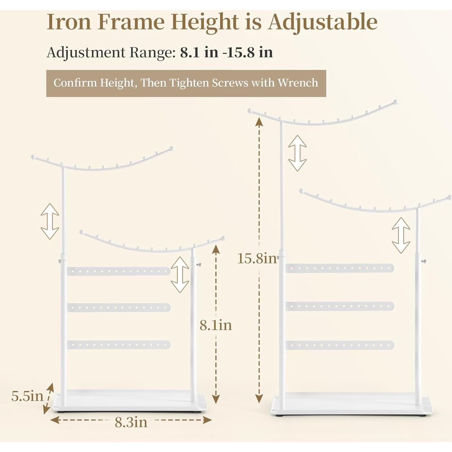 Organizador de Joyería LAMU Blanco, Soporte Antienredos 5 Niveles