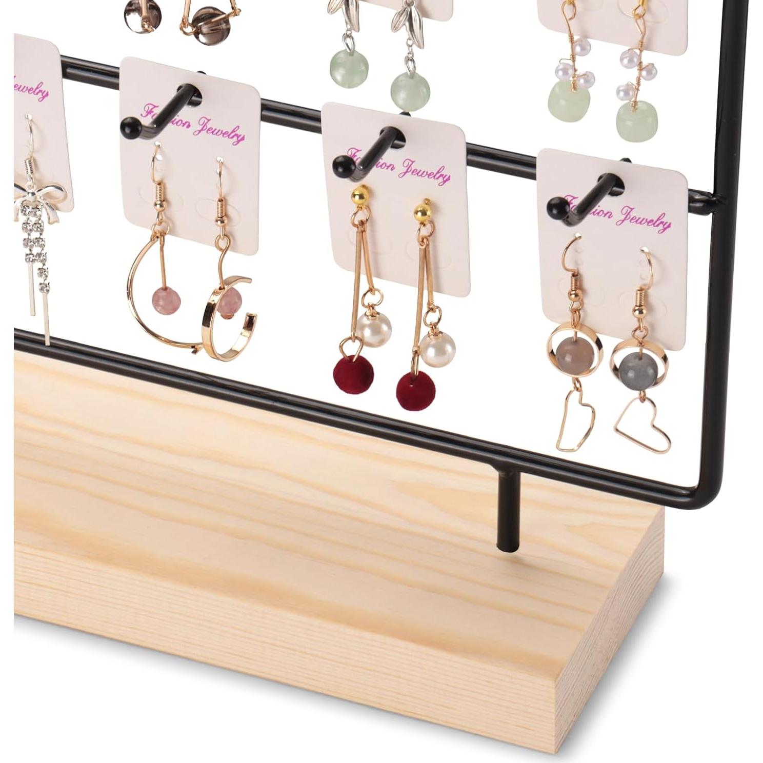 Soporte de Joyería RUINENGDA Negro con 15 Ganchos 3 Niveles