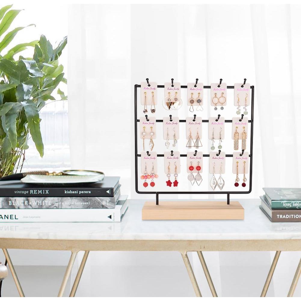 Soporte de Joyería RUINENGDA Negro con 15 Ganchos 3 Niveles