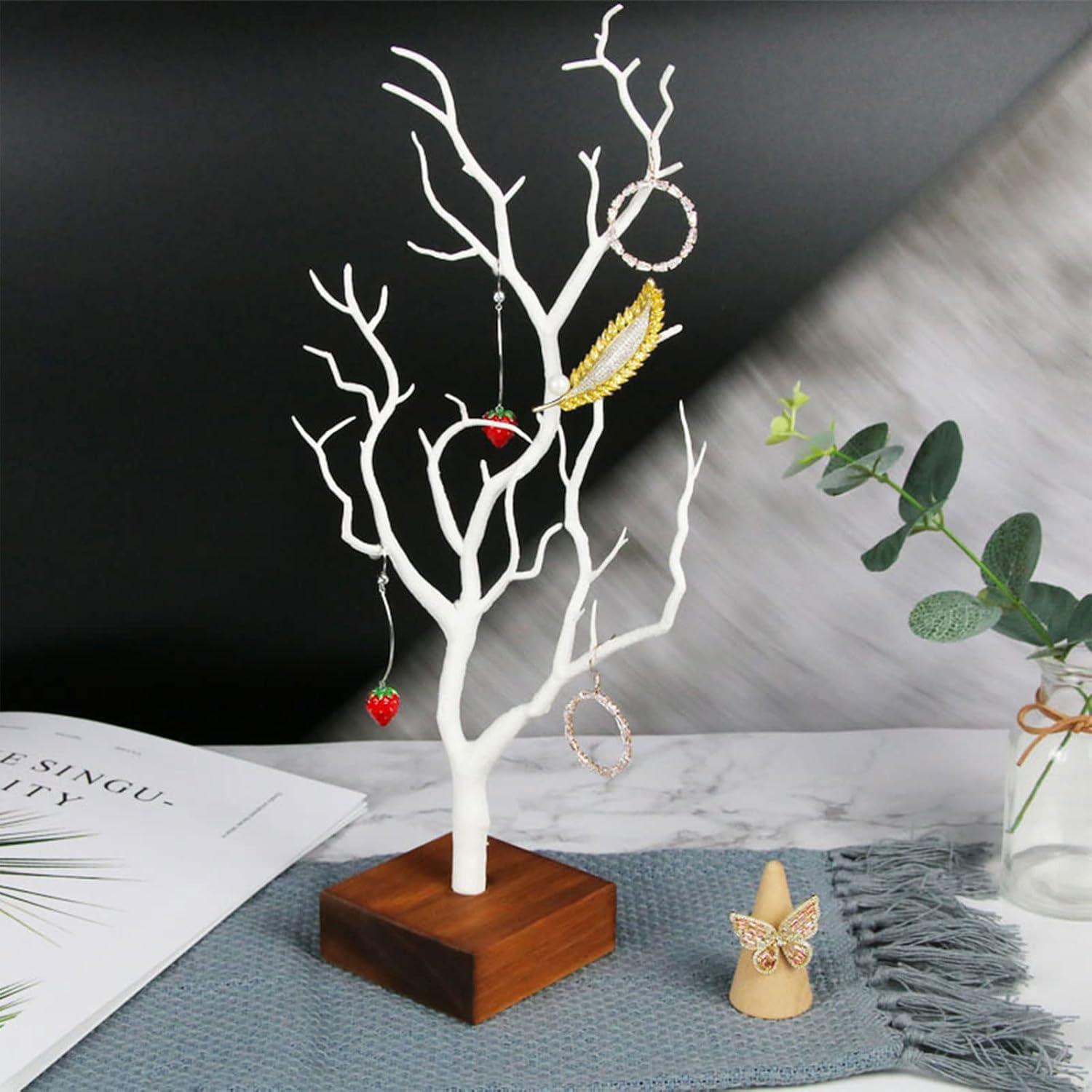 Soporte de Joyería Árbol XANHOY de Madera para Collares y Pendientes