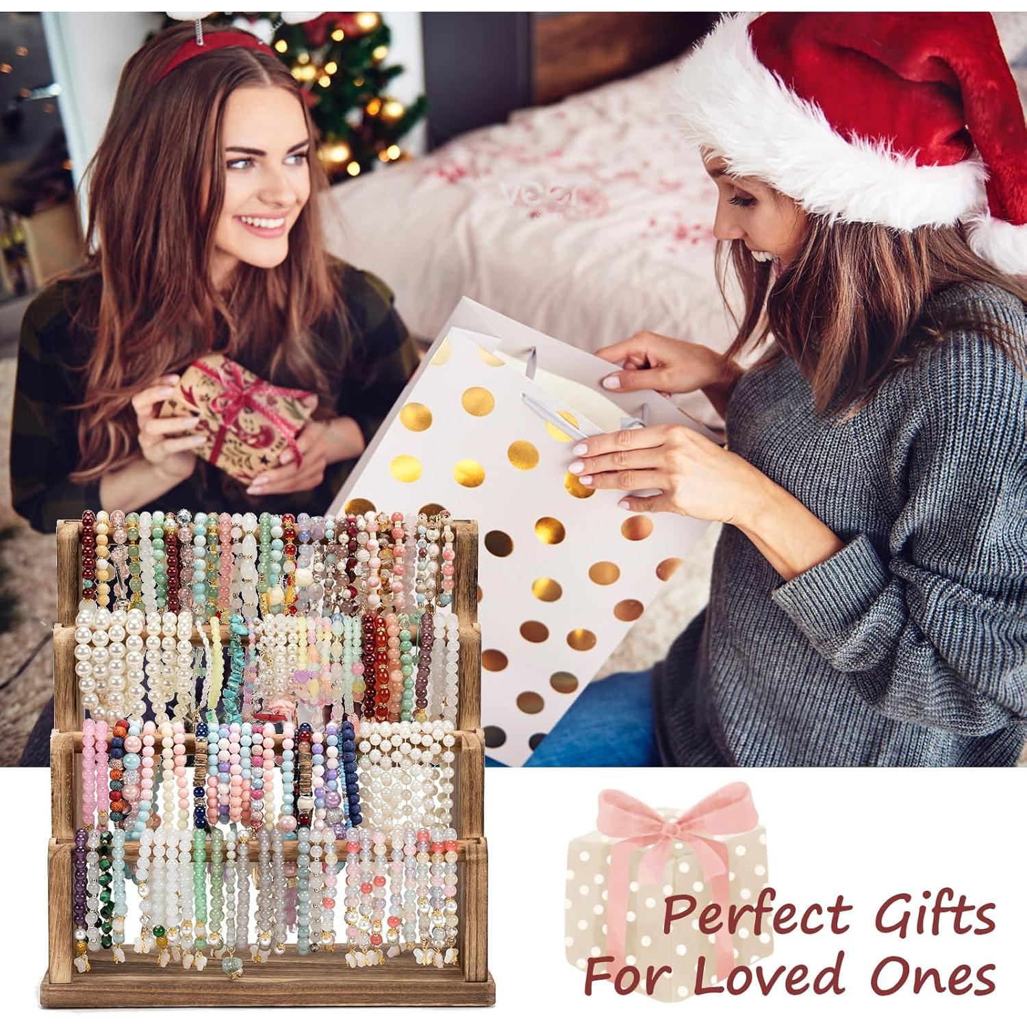 Soporte para Pulseras Emfogo de Madera Rústica 4 Niveles