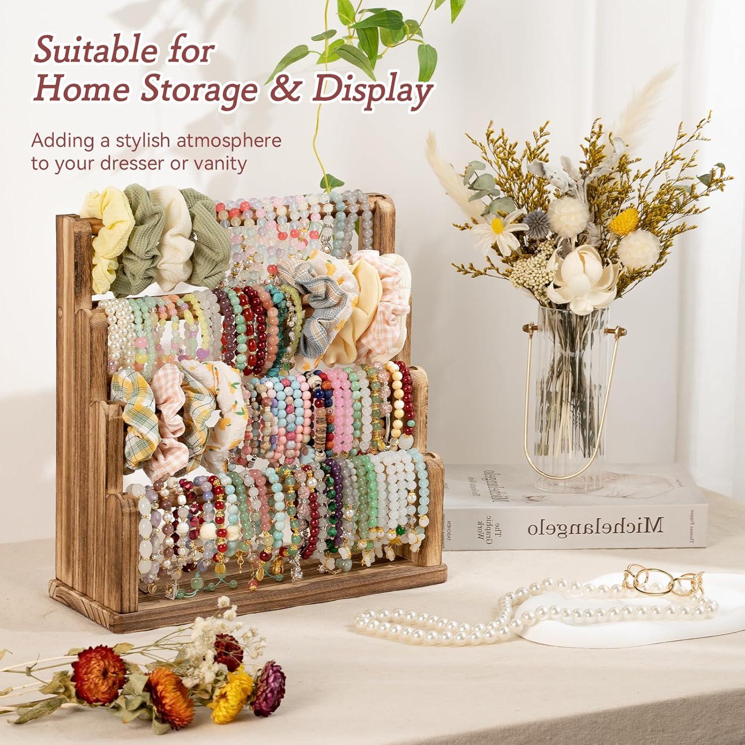 Soporte para Pulseras Emfogo de Madera Rústica 4 Niveles