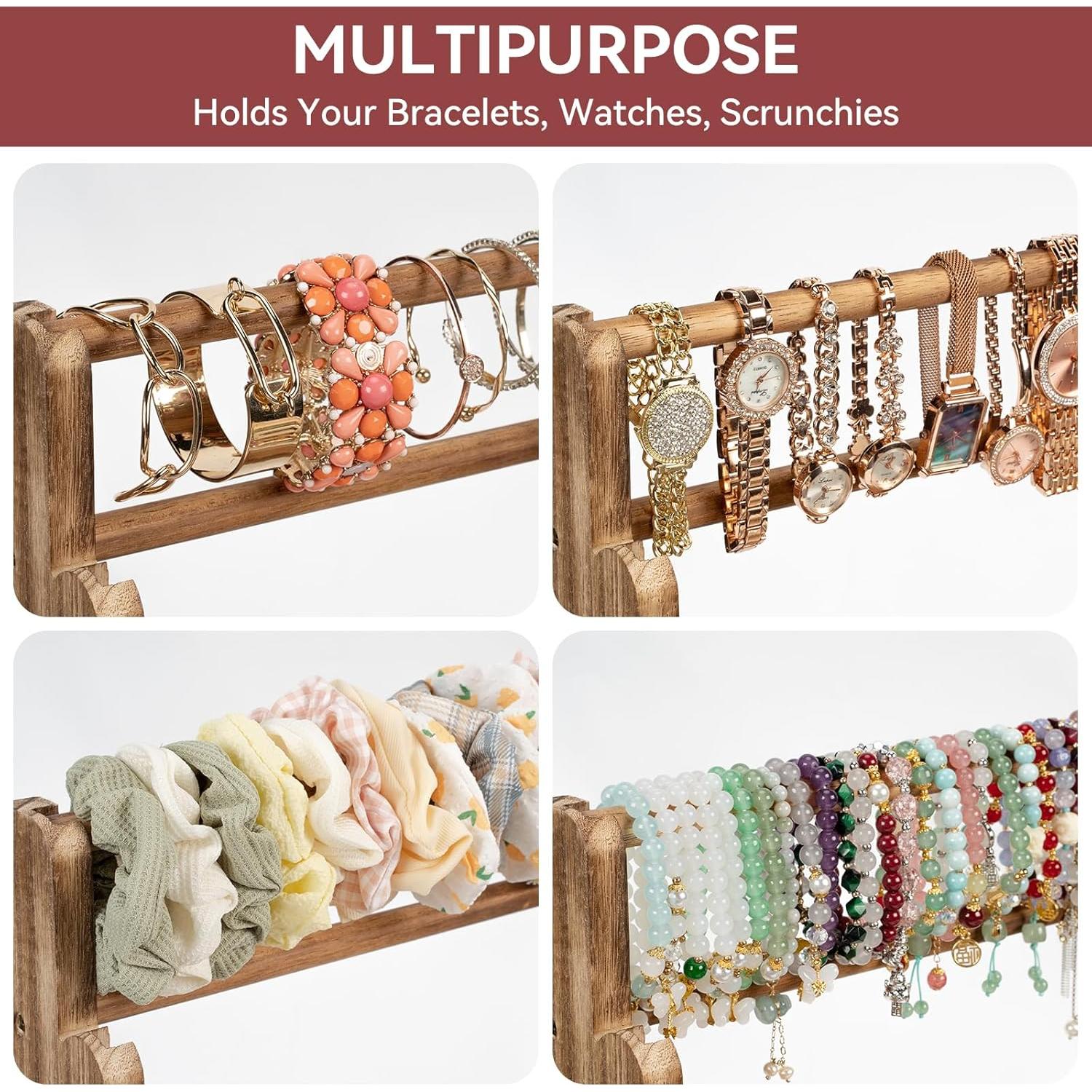 Soporte para Pulseras Emfogo de Madera Rústica 4 Niveles