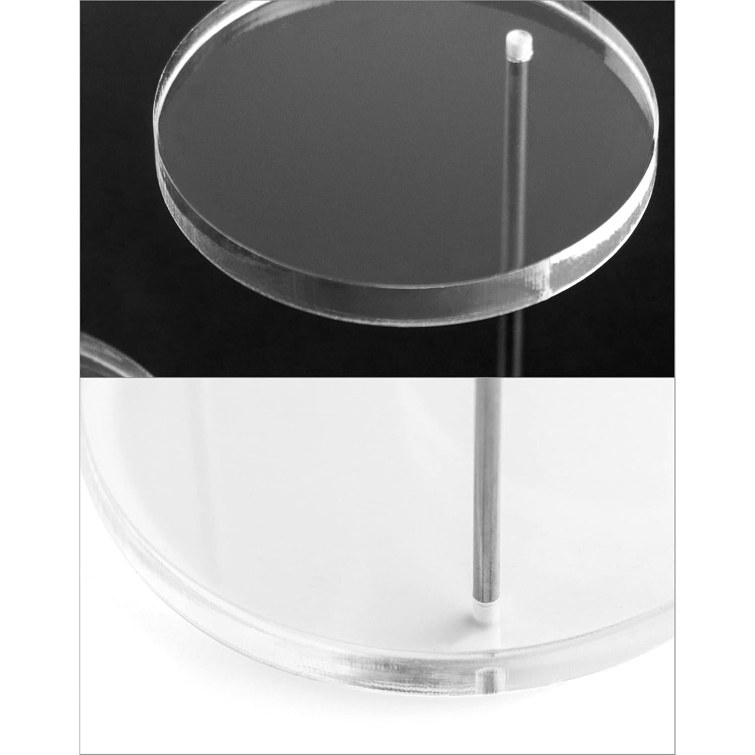 Soporte de exhibición de joyas QWORK, 3 niveles, transparente, 4 unidades