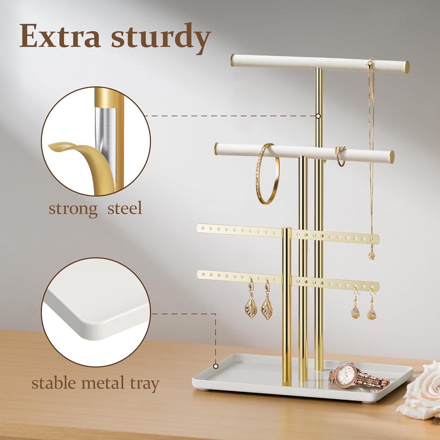 Organizador de Joyas Pickpiff Ajustable 25.4-43.2cm Metal Terciopelo