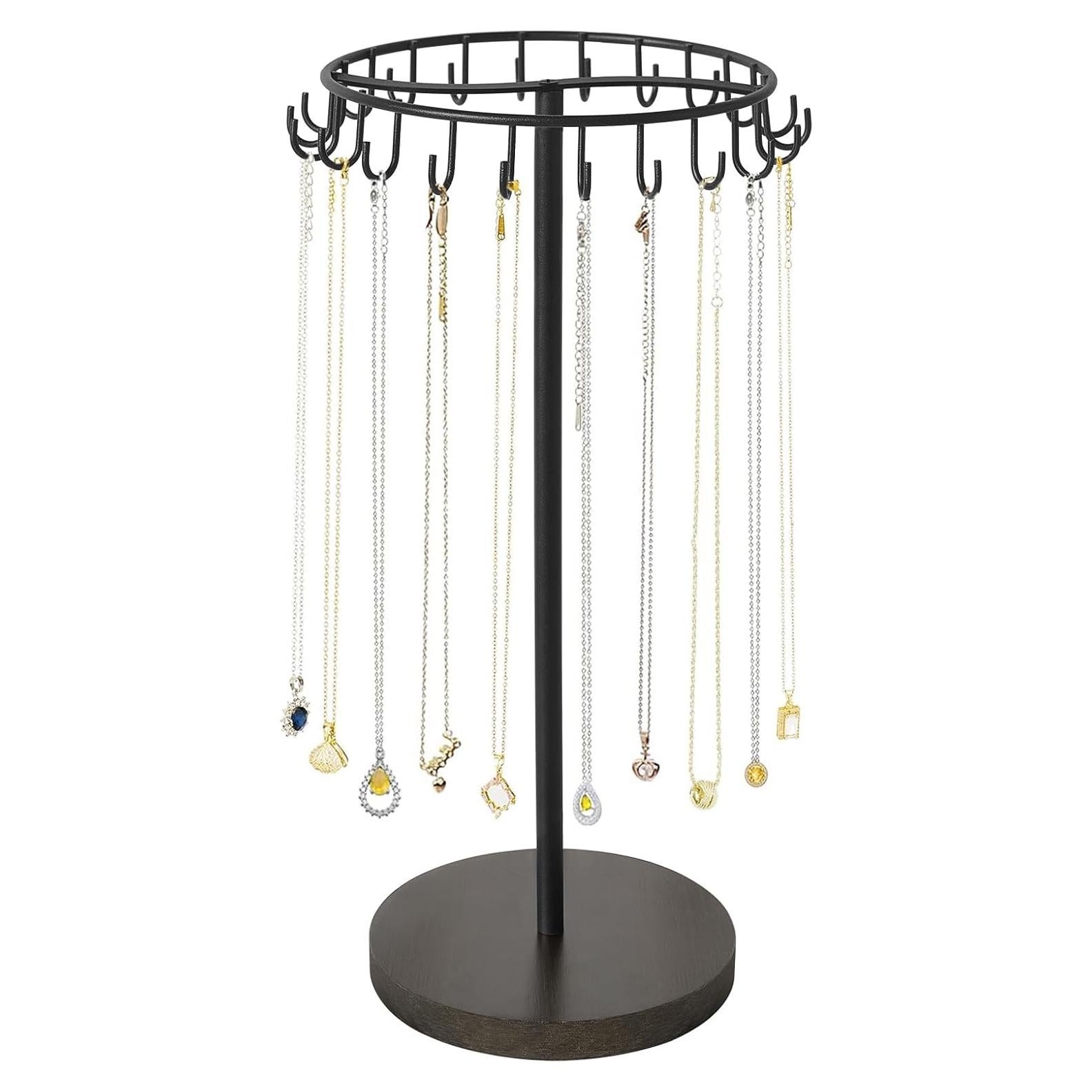 Soporte de Joyería Mkono Negro con 22 Ganchos para Collares