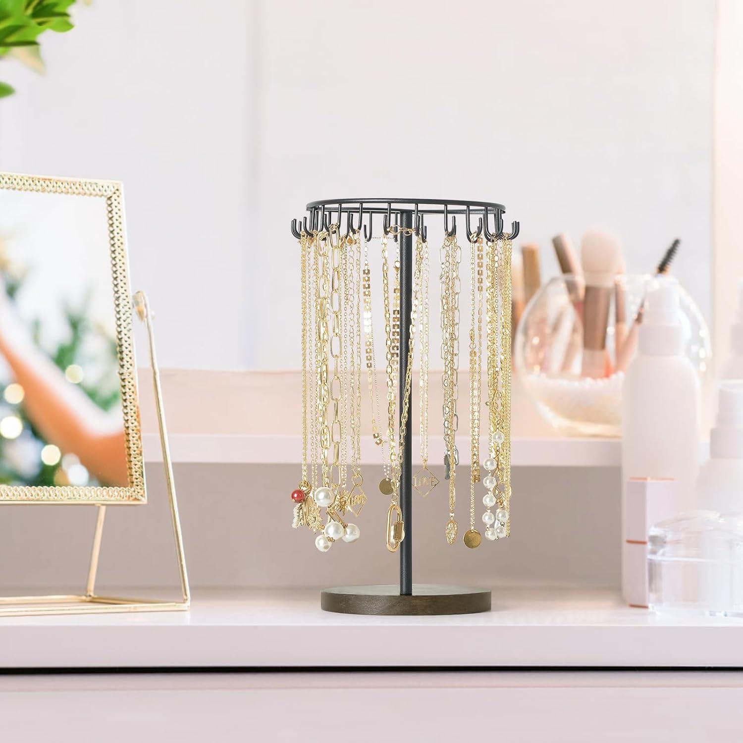 Soporte de Joyería Mkono Negro con 22 Ganchos para Collares