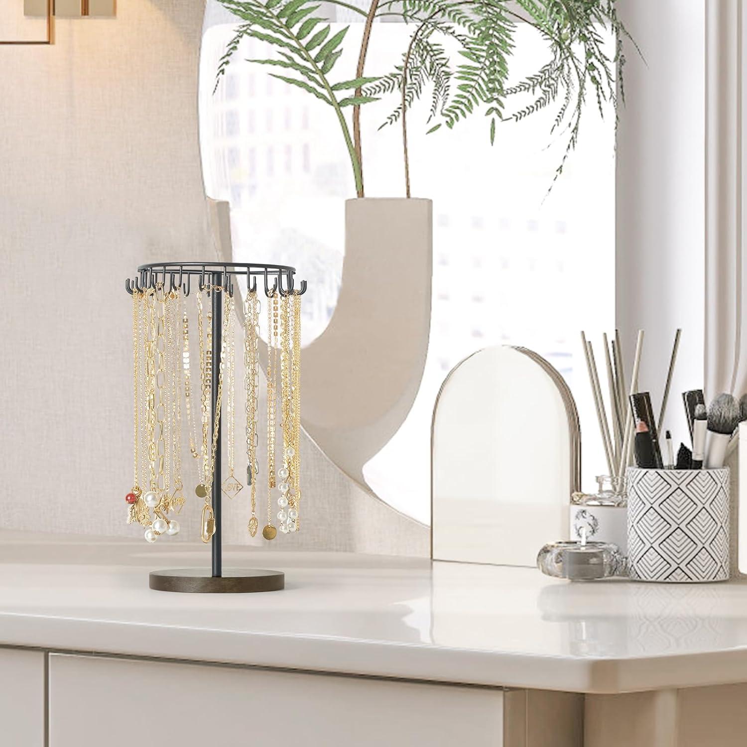 Soporte de Joyería Mkono Negro con 22 Ganchos para Collares