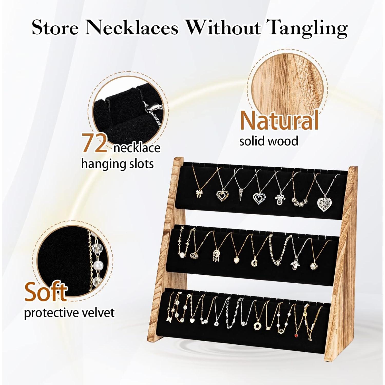 Soporte para Collares Yoimori 3 Niveles Terciopelo 72 Collares