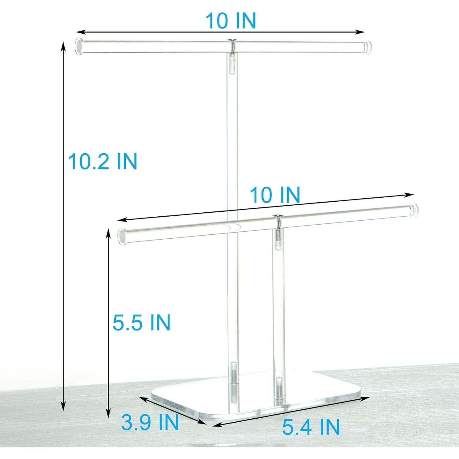 Soporte para Joyería Acrílico Transparente 2 Niveles Lengnoyp