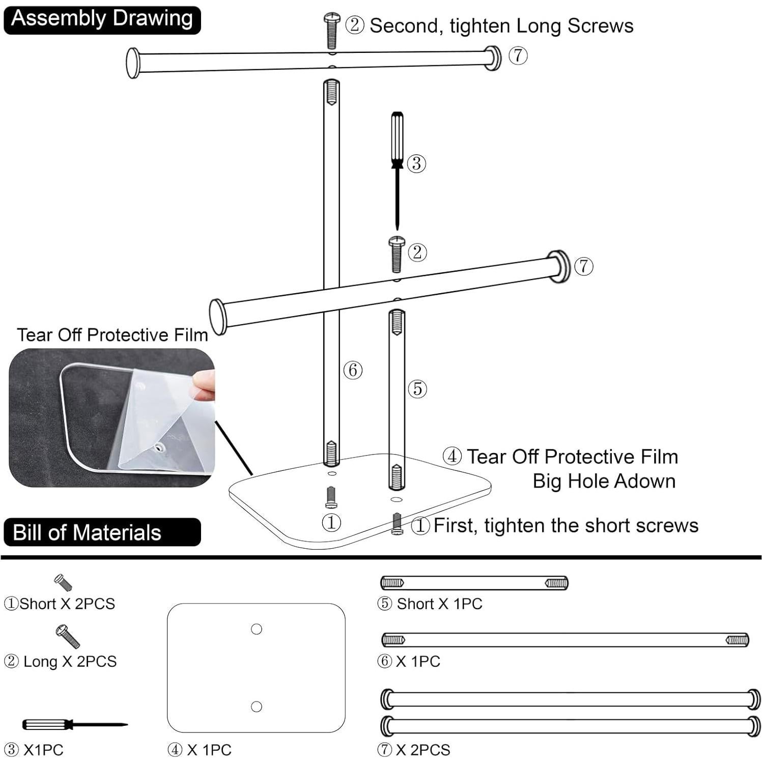 Soporte para Joyería Acrílico Transparente 2 Niveles Lengnoyp