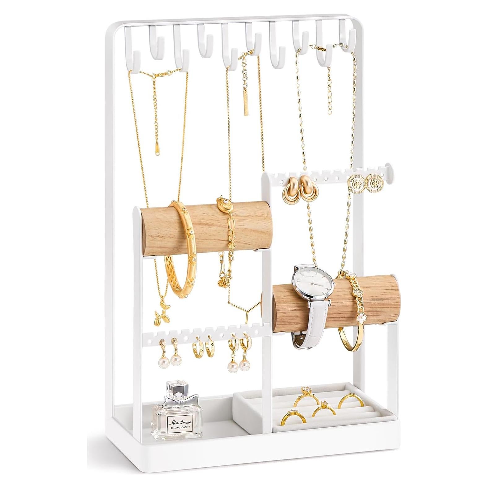 Soporte de Joyería Lolalet Blanco - Organizador Estético para Collares y Aretes
