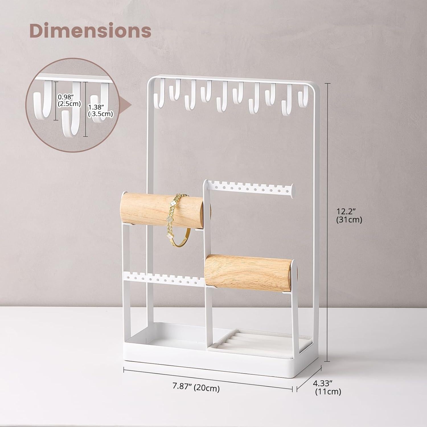 Soporte de Joyería Lolalet Blanco - Organizador Estético para Collares y Aretes