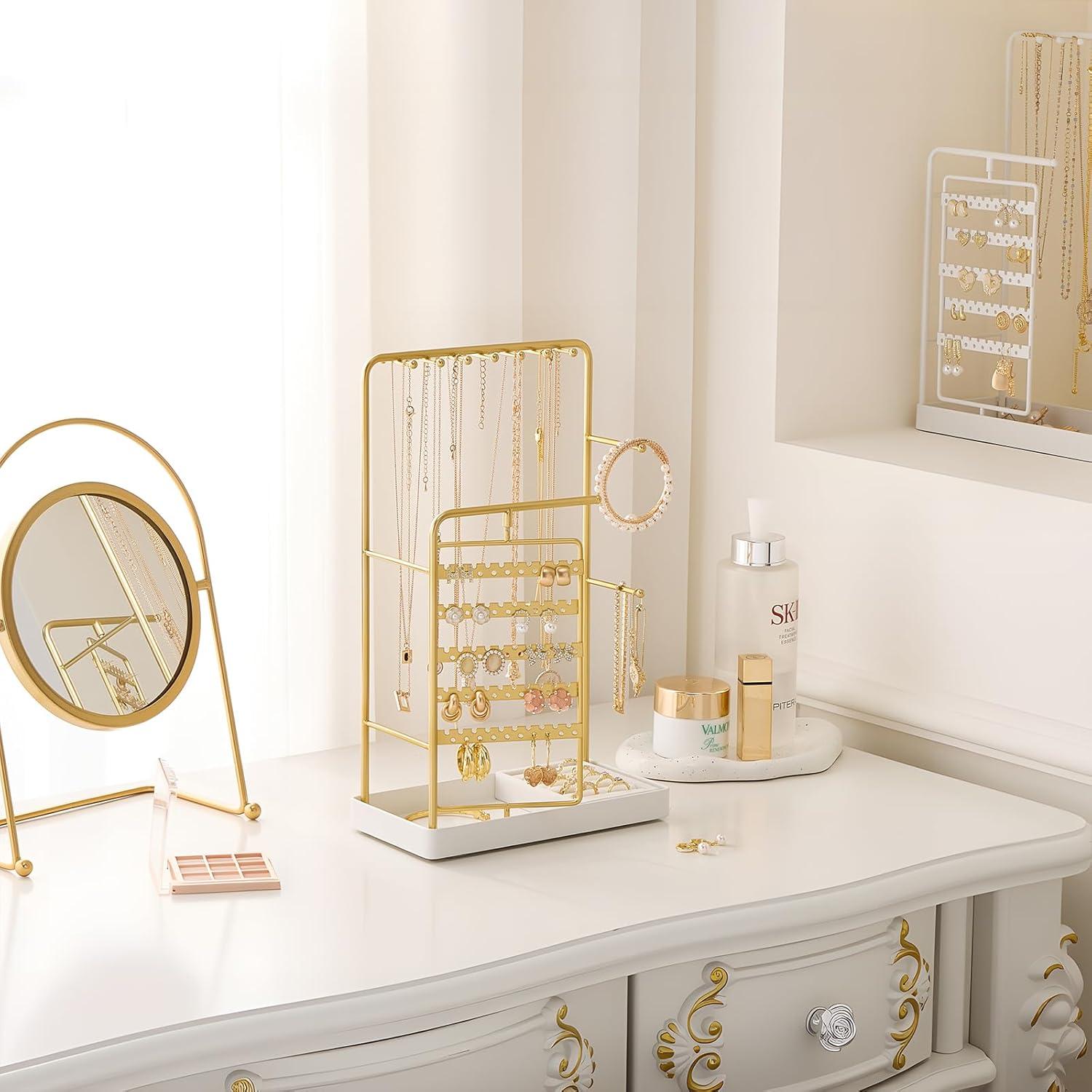 Organizador de Joyería Lolalet Oro, Soporte Giratorio 360°