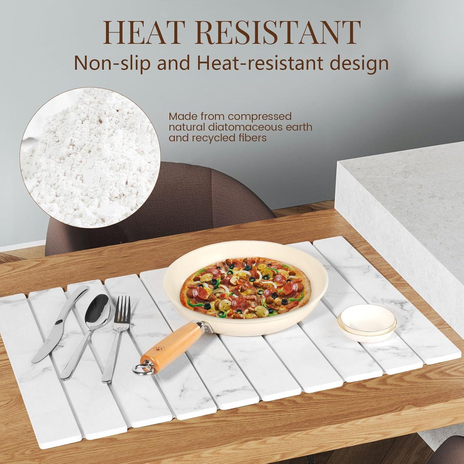 Alfombrilla de Secado de Piedra Diatomácea ANYEEK 60x39 cm Plegable