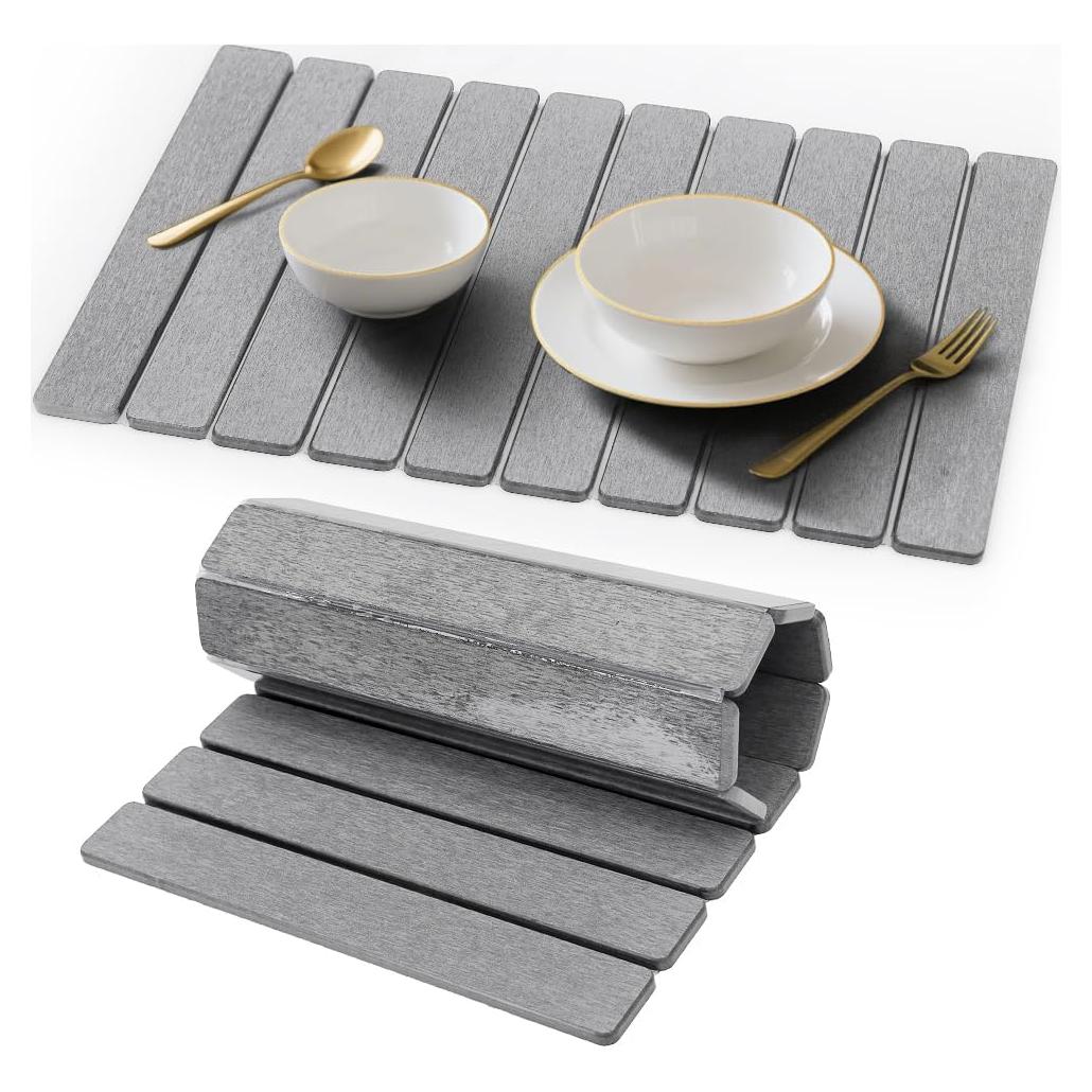 Alfombrilla de Secado Diatomácea Favorking 60x39 cm Gris Claro