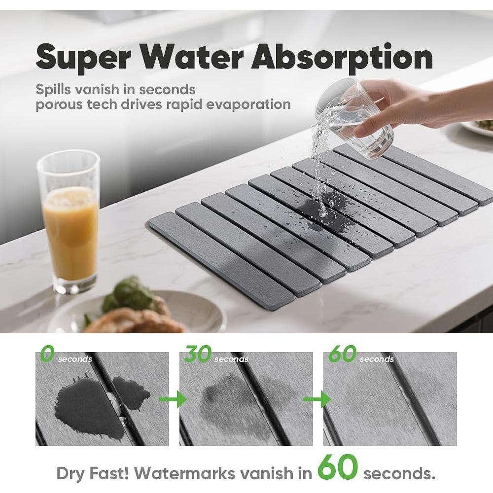 Alfombrilla de Secado Diatomácea Favorking 60x39 cm Gris Claro